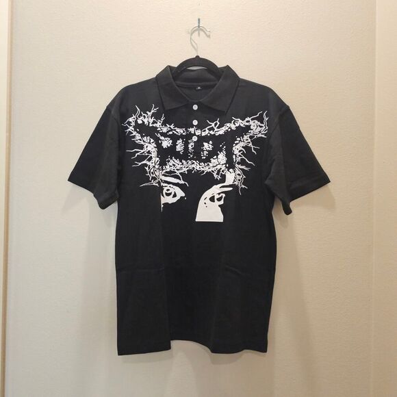 NWOT Riot Shortsleeve Black Polo Size Large - Picture 1 of 3